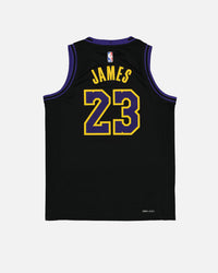 Nike Kids' Los Angeles Lakers Lebron James City Edition 2023/24 Swingman Jersey Black