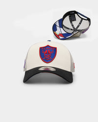 New Era Oakland Raiders 'Retro Mosaic' 9FORTY A-Frame Trucker Snapback White/Black