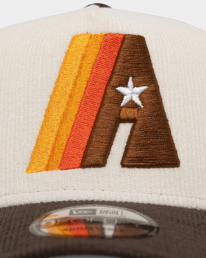 New Era Houston Astros '2-Tone Corduroy' Trucker Snapback Chrome/Walnut