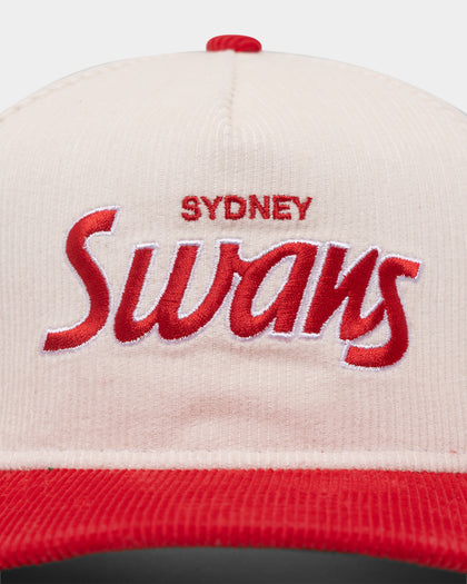 New Era Sydney Swans "AFL Cord Script" Golfer Snapback Chrome/OTC