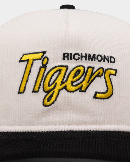 New Era Richmond Tigers "AFL Cord Script" Golfer Snapback Chrome/OTC