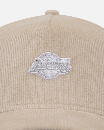 New Era Los Angeles Lakers 'Micro Cord Cream' 9FORTY A-Frame Snapback Cream/White