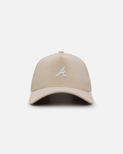 New Era Atlanta Braves 'Micro Cord Cream' 9FORTY A-Frame Snapback Cream/White
