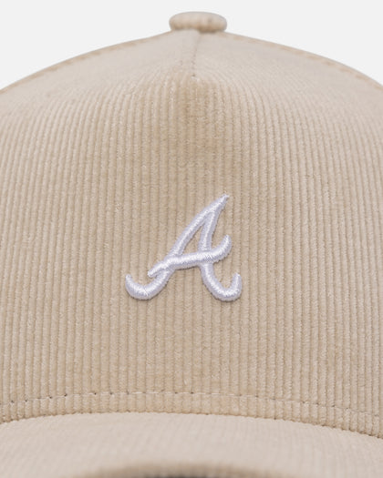 New Era Atlanta Braves 'Micro Cord Cream' 9FORTY A-Frame Snapback Cream/White