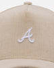 New Era Atlanta Braves 'Micro Cord Cream' 9FORTY A-Frame Snapback Cream/White