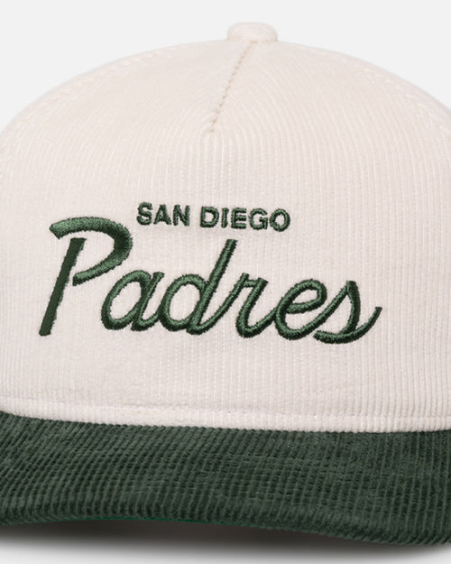 New Era San Diego Padres 'Currency Corduroy' Golfer Pre-Curved Snapback Chrome White