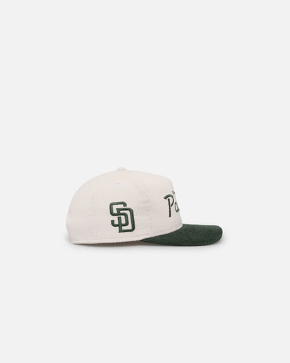 New Era San Diego Padres 'Currency Corduroy' Golfer Pre-Curved Snapback Chrome White