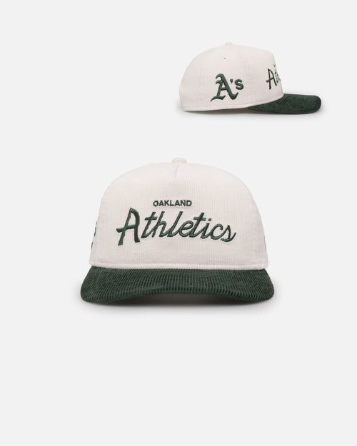 New Era Oakland Athletics 'Currency Corduroy' Golfer Pre-Curved Snapback Chrome White