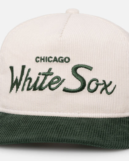 New Era Chicago White Sox 'Currency Corduroy' Golfer Pre-Curved Snapback Chrome White