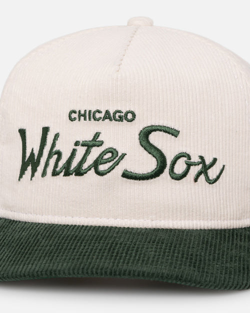 New Era Chicago White Sox 'Currency Corduroy' Golfer Pre-Curved Snapback Chrome White