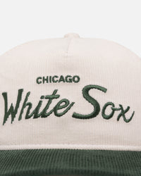 New Era Chicago White Sox 'Currency Corduroy' Golfer Pre-Curved Snapback Chrome White