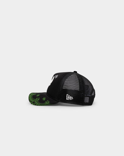 New Era Chicago Bulls 'Glow In The Dark' 9FORTY A-Frame Trucker Snapback Black/Neon Green