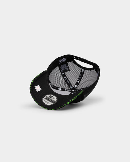 New Era Chicago Bulls 'Glow In The Dark' 9FORTY A-Frame Trucker Snapback Black/Neon Green