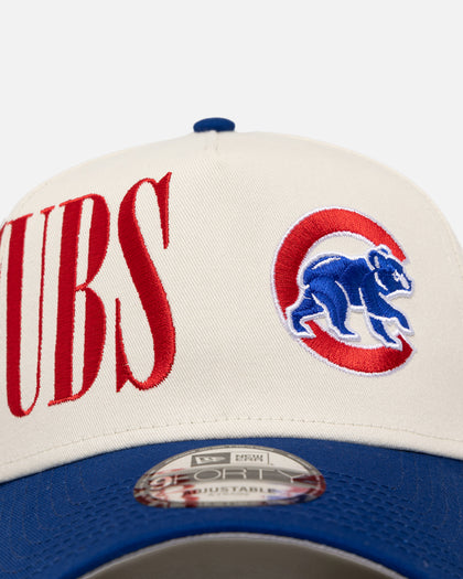 New Era Chicago Cubs 'Tall Text' 9FORTY A-Frame Snapback Chrome White/OTC