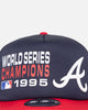 New Era Atlanta Braves Pre-Curved Golfer Trucker Snapback Navy/Scarlet