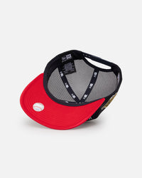 New Era Atlanta Braves Pre-Curved Golfer Trucker Snapback Navy/Scarlet