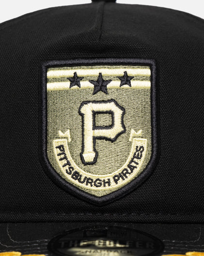 New Era Pittsburgh Pirates 'Military Patch' Pre-Curved Golfer Snapback Black