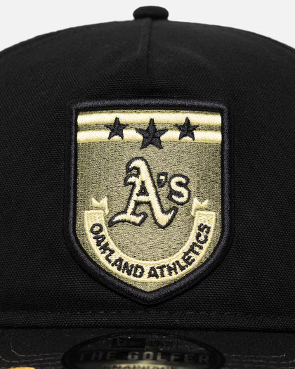 New Era Oakland Athletics 'Military Patch' Pre-Curved Golfer Snapback Black