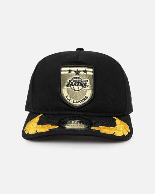 New Era Los Angeles Lakers 'Military Patch' Pre-Curved Golfer Snapback Black
