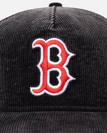 New Era Boston Red Sox 'Washed Corduroy Golfer' Pre-Curved Golfer Snapback Washed Black