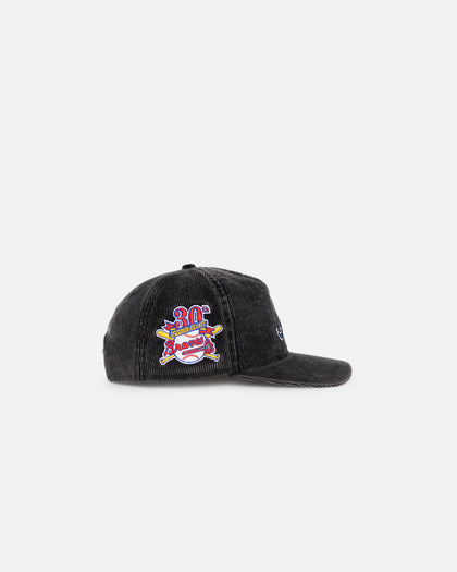 New Era Atlanta Braves 'Washed Corduroy Golfer' Pre-Curved Golfer Snapback Washed Black