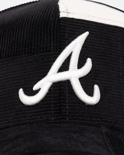 New Era Atlanta Braves 'Patchwork Corduroy' 9FORTY A-Frame Snapback Black/Cream