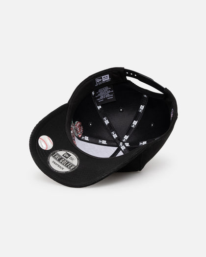 New Era Los Angeles Dodgers 'Corduroy Roses' Golfer Pre-Curved Snapback Black Corduroy/White