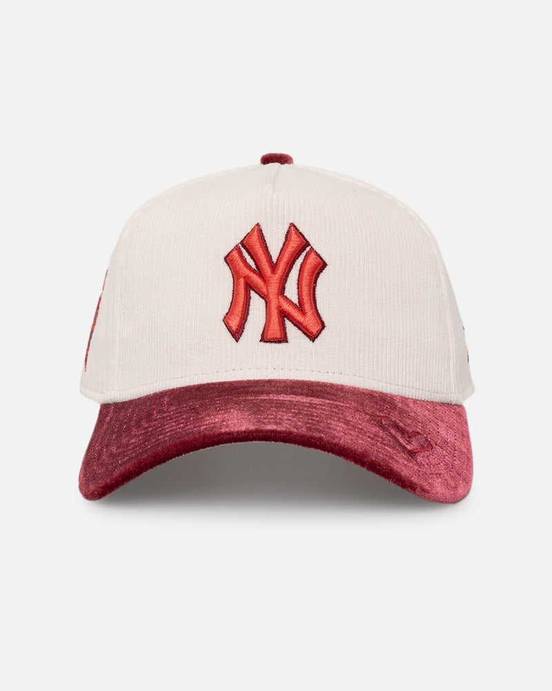 New Era New York Yankees 'Premium Corduroy Velvet' 9FORTY A-Frame Snapback Chrome White/Cardinal