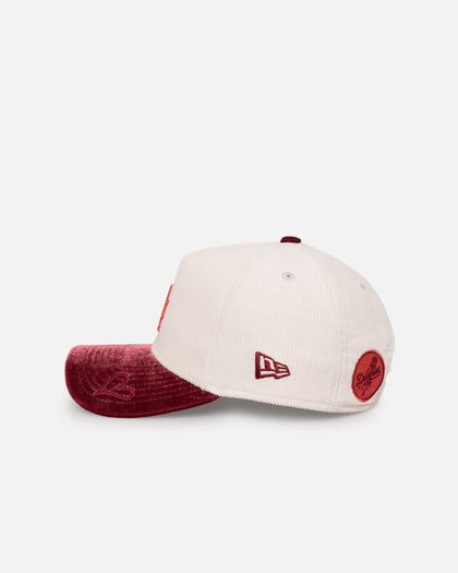 New Era Los Angeles Dodgers 'Premium Corduroy Velvet' 9FORTY A-Frame Snapback Chrome White/Cardinal