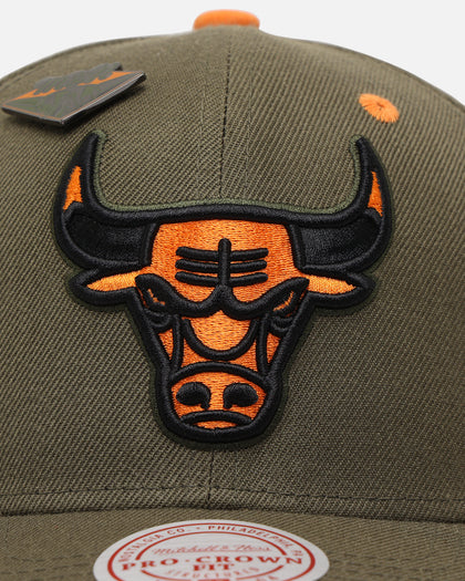 Mitchell & Ness Chicago Bulls 'Harmony of Hues' Pro Crown Snapback Olive/Orange