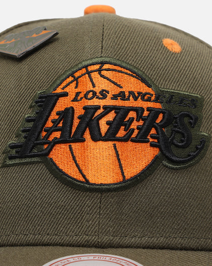 Mitchell & Ness Los Angeles Lakers 'Harmony of Hues' Pro Crown Snapback Olive/Orange