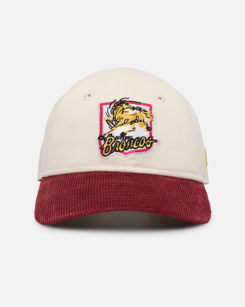 New Era Kids' Brisbane Broncos 'NRL Retro Corduroy logo' 9FORTY Strapback Chrome White