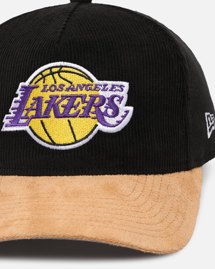 New Era Los Angeles Lakers 'Corduroy Suede' Pre-Curved Golfer Snapback Washed Black