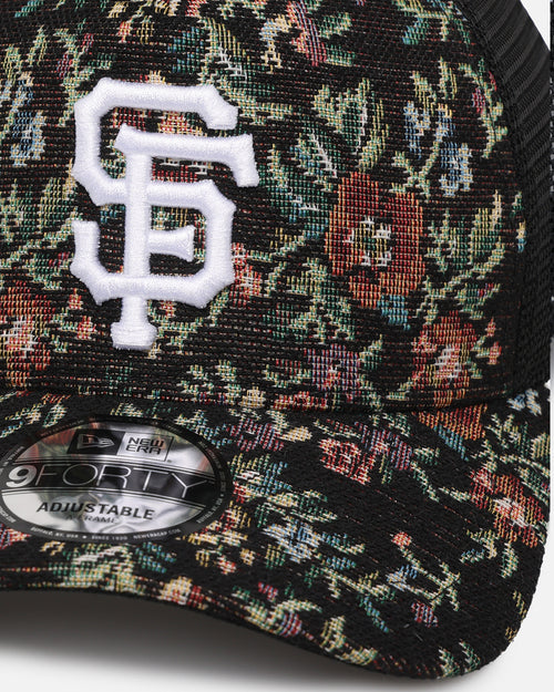 New Era San Francisco Giants 'Black Floral Tapestry' 9FORTY A-Frame Trucker Snapback Tapestry