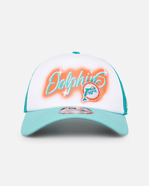 New Era Miami Dolphins 'Airbrush' 9FORTY A-Frame Trucker Snapback White/OTC