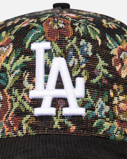 New Era Los Angeles Dodgers 'Black Corduroy Floral Tapestry' 9FORTY A-Frame Snapback Tapestry/Black