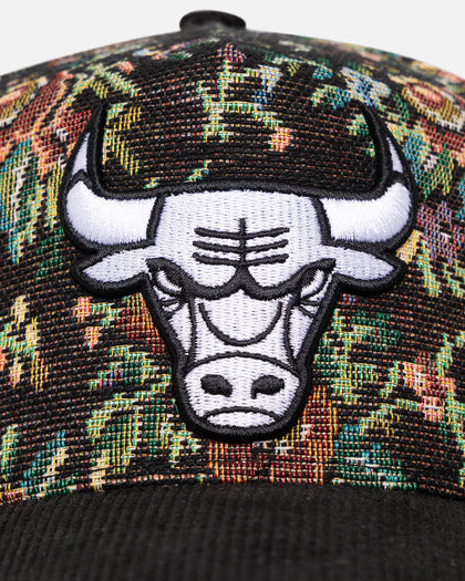 New Era Chicago Bulls 'Black Corduroy Floral Tapestry' 9FORTY A-Frame Snapback Tapestry/Black