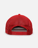 New Era New York Yankees 'Podium Collection' Pre-Curved Golfer Trucker Snapback Scarlet/Metallic Gold
