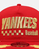 New Era New York Yankees 'Podium Collection' Pre-Curved Golfer Trucker Snapback Scarlet/Metallic Gold