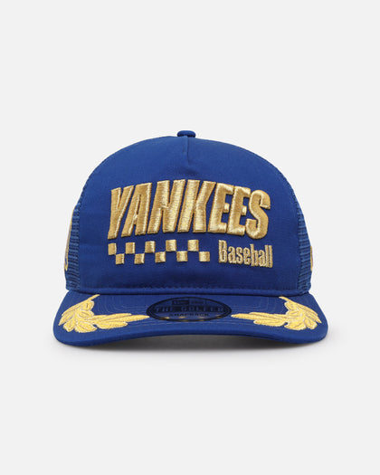 New Era New York Yankees 'Racer Golfer' Pre-Curved Golfer Trucker Snapback Light Royal/Metallic Gold