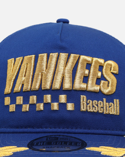 New Era New York Yankees 'Racer Golfer' Pre-Curved Golfer Trucker Snapback Light Royal/Metallic Gold