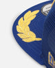 New Era Los Angeles Dodgers 'Podium Collection' Pre-Curved Golfer Trucker Snapback Light Royal/Metallic Gold