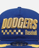 New Era Los Angeles Dodgers 'Podium Collection' Pre-Curved Golfer Trucker Snapback Light Royal/Metallic Gold