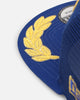 New Era Los Angeles Chargers 'Podium Collection' Pre-Curved Golfer Trucker Snapback Light Royal/Metallic Gold