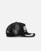 New Era Las Vegas Raiders 'Podium Collection' Pre-Curved Golfer Trucker Snapback Light Royal/Metallic Gold