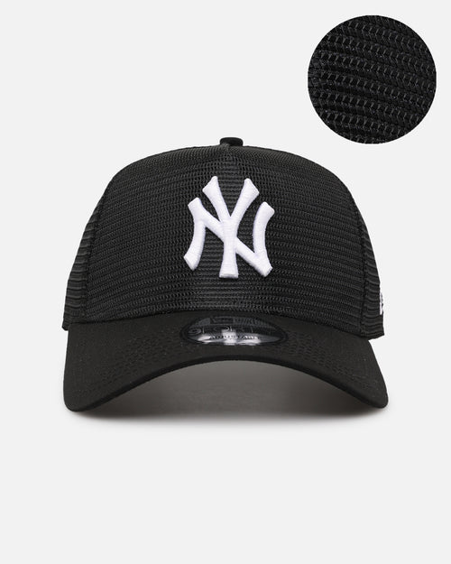 New Era New York Yankees 'Black All Over Mesh' 9FORTY A-Frame Trucker Snapback Black Rigid/Black