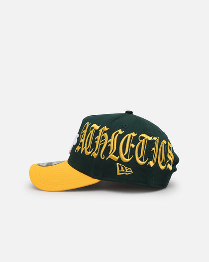 New Era Oakland Athletics 'Goth Script' 9FORTY A-Frame Snapback Green/Gold