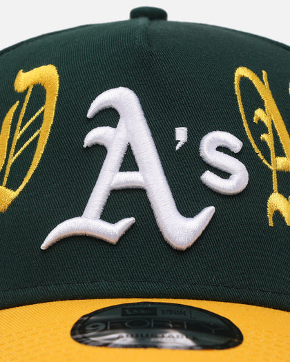 New Era Oakland Athletics 'Goth Script' 9FORTY A-Frame Snapback Green/Gold