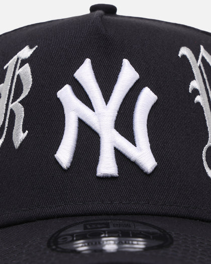 New Era New York Yankees 'Gothic Script' 9FORTY A-Frame Snapback Navy/Grey