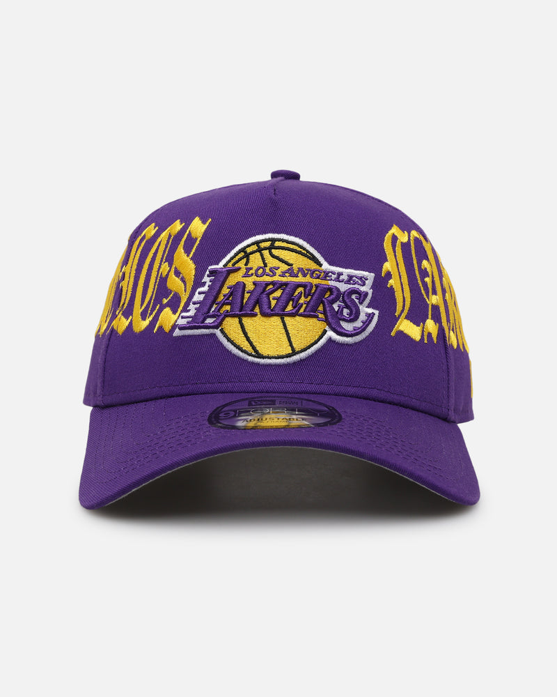 New Era Los Angeles Lakers 'Goth Script' 9FORTY A-Frame Snapback Purple/Gold